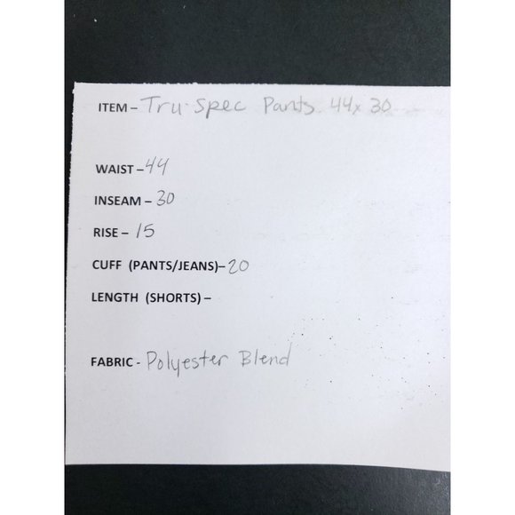 Tru-Spec Tactical Utility Pants Men's Size 44x30 Black - Picture 10 of 10